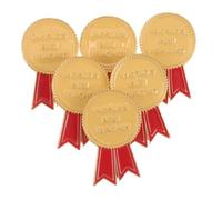 FUNOMOCYA 6 Pièces Broche en Alliage Élégante pour Enseignants avec Médaille à Ruban Doré, Fixation Sécurisée et Distinction Visible, pour Fêtes D'appréciation des Professeurs