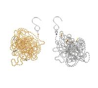 FUNOMOCYA 6 Pièces Lot de 6 Chaînes de Mesure pour Filet de Volley-Ball Bicolores Argenté et Or, Outil de Mesure Précis en Métal 250 Cm, Équipement Officiel D’Arbitre pour Réglage Rapide