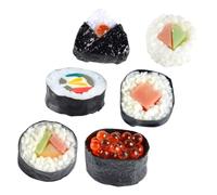 FUNOMOCYA 6 pièces Lot de Modèles Sushi Réalistes Décorations Alimentaires Réutilisables pour Vitrines et Photos Répliques Lifelike de Sushis Japonais
