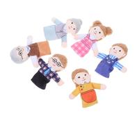 FUNOMOCYA 6 pièces Marionnettes à Doigts en Peluche Famille pour Garçon Fille Pré-Scolaires Marionnettes Main Maman Confortables pour Histoires et Jeux de Rôle Jouets Éducatifs Créatifs