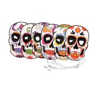 FUNOMOCYA 6 Pièces Masques Papier Crâne pour Décoration Jour des Morts Masques Effrayants Adultes pour Fête et Cosplay DIY pour Carnaval et Mascarade