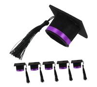 FUNOMOCYA 6 Pièces Mini Chapeau de Graduation pour Bouteille Décoration pour Accessoires de Bouquet pour Vin Bière Jus