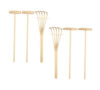 FUNOMOCYA 6 Pièces Mini Râteaux Bambou pour Bac à Sable Outils de Jardin Zen pour Décoration Maison et Bureau Accessoires Créatifs pour Méditation et Relaxation