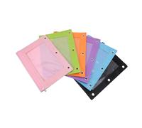 FUNOMOCYA 6 pièces Pochettes Crayons Oxford pour Classeur Grandes Capacités avec Fenêtre Transparente Organiseur de Fichiers et Stylo Sac de Rangement pour Bureau et École