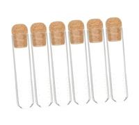 FUNOMOCYA 6 pièces Set de Tubes Infuseurs à Thé Verre Transparent avec Filtre et Bouchon Liège Passoire à Thé Réutilisable pour Vrac Infusion pour Maison et Bureau