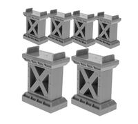 FUNOMOCYA 6 pièces Supports Pont Train Bois Rehausseurs de Voie Ferrée Compatibles Jeux de Train Bois Accessoires Stables pour Pistes de Jouets Supports de Pont Robustesse pour Réparation