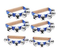 FUNOMOCYA 6 Pièces Tambourines Semi Circle Hand Bells Portable Percussion Instruments for Beginners and Adults Sound Musical Rhythm Toys for Dance and Music Education