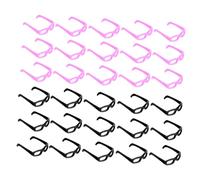 FUNOMOCYA 60 Pièces Lot de Lunettes de Soleil Miniatures pour Poupées Accessoires de Déguisement et Décoration Maison Montures Noires et Roses Jouets Créatifs pour Mini Poupées