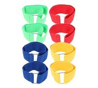 FUNOMOCYA 8 Pièces Bande de Course à Trois Jambes Élastique et Réglable pour Jeux Extérieur et Fête de Bandes de Liaison de Cheville pour Course Duo Couleurs Aléatoires