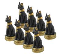 FUNOMOCYA 8 pièces Figurines Miniatures Chat Égyptien Décoration Résine Réaliste pour Jardin Intérieur Bureau Ornement Polyvalent