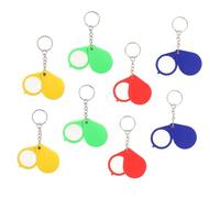 FUNOMOCYA 8 Pièces Loupe de Poche Pliable Multifonction avec Porte Clés Lentille Miniature Haute Magnification pour Lecture Cartes et Timbres Design Compact et Portable