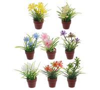 FUNOMOCYA 8 Pièces Miniature Dollhouse Plants Set Tiny Realistic Artificial Bonsai Flowers for Micro Garden Decoration Faux Greenery Accessories for Mini House