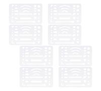 FUNOMOCYA 8 Pièces Pochoirs de Dessin Géométrique Acier Inoxydable Gabarits de Mesure de Bureau pour Étudiants Outils de Gomme Mécanique Modèles de Conception Technique et Formes Ingénierie