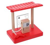 FUNOMOCYA Accessoire Bois Station Service de Simulation Décoratif pour Train Garçon Fille Bois et Sûr Modèle Ludique pour Développer Limagination