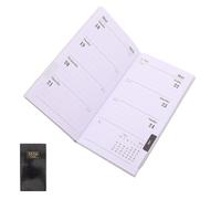 FUNOMOCYA Agenda Journalier Daté 2026 A5 180 Pages Couverture Simili Cuir Noire Carnet de Réunions Calendrier Mensuel et Hebdomadaire Bloc-Notes Agenda pour Bureau École et Voyages