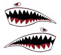 FUNOMOCYA Autocollant Décoratif PVC Bouche de Requin Étanche pour Bateau Gonflable Kayak Décoration Murale et Vitre