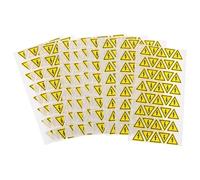 FUNOMOCYA Autocollants de Sécurité Triangulaires 2,5x2,5 Cm, Lot de 400 Étiquettes Adhésives Jaunes D’avertissement Électrique, Panneaux D’avertissement Résistants à L’eau Rayures
