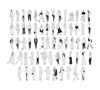 FUNOMOCYA Autocollants Personnages Rétro Vintage pour Journal Intime et Scrapbooking 3 Sachets de 63 Pièces Papier Décorations Étanches pour Album Photo et Carnet