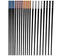 FUNOMOCYA Baguettes en Alliage Réutilisables 10 Paires Antidérapantes Couleur Prune Motif Fleur de Prunier Baguettes Chinoises pour Sushi et Nouilles Usage Quotidien à la Maison