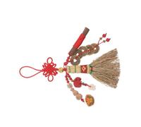 FUNOMOCYA Balai Feng Shui de Chevet pour -Né Nœud Chinois et Pièce Amulette, Pendentif Suspendu Décoratif Vintage, Accessoire Pratique pour Chambre Bébé, Nettoyage Doux et Rapide