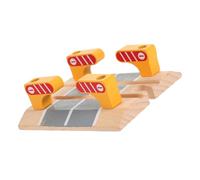 FUNOMOCYA Barrière de Voie Ferrée Bois DIY Modèle Route Bloquée pour Circuit Train Éducatif Accessoire Réaliste et Sécurisé pour Jeu Imagination