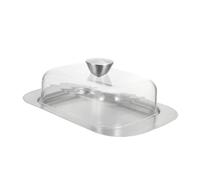 FUNOMOCYA Boîte à Beurre Rectangulaire Acier Inoxydable avec Couvercle Transparent Récipient Alimentaire pour Usage Domestique et Restauration