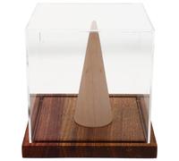 FUNOMOCYA Boîte à Bijoux pour Bagues de Championnat en Acrylique Transparent avec Vitrine Anti-Poussière Socle Stable en Bois Présentoir Individuel pour Bagues de Baseball et Football