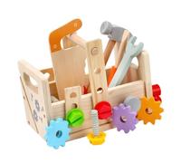 FUNOMOCYA Boîte à Outils Bois pour Garçon Fille Éducatif Montessori Ensemble de Réparation Manuel pour Développer la Motricité Créativité des Tout Petits Cadeau pour Garçons et Filles