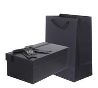 FUNOMOCYA Boîte Cadeau Noire Élégante pour Saint-valentin Coffret Romantique avec Pochette Boîte Emballage Cadeau Polyvalente pour Parfums et Rouges à Lèvres