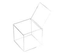 FUNOMOCYA Boîte de rangement acrylique carrée pour souvenirs et petits objets, couvercle à charnière, adaptée pour cafés et maisons, 12 x 12 cm