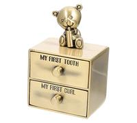 FUNOMOCYA Boîte de Rangement Dents de Lait pour Garçon Fille Coffret Souvenir Simple et Mignon avec Ours Conservation des Dents de Garçon Fille Cadeau pour Baptême Anniversaire et Fêtes de