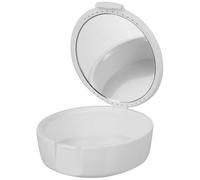 FUNOMOCYA Boîte de Rangement pour Dentier Adulte en Plastique Blanc, Protège les Dommages Accidentels et Offre un Espace de Stockage Propre pour Prothèses Dentaires Lors du Transport