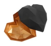 FUNOMOCYA Boîte D'emballage de Cœur Petite Taille en Abs Noir, Coffret Présent Romantique Saint-valentin, Rangement Fleurs et Bijoux, Boîte Décorative pour Anniversaires et Occasions