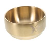 FUNOMOCYA Bol D'offrande De Rituel En Laiton, Brûleur D' Triple Lune, Bol De Purification, Décoration De Plat De Rituel De Prière Pour Utilisation D'autel