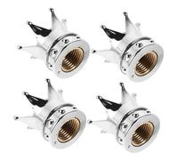 FUNOMOCYA Bouchons de Valve de Pneu Universels pour Voiture et Camion en Aluminium Argenté Forme Couronne, Installation Facile Accessoires Extérieurs Automobiles, Lot de 4 Pièces