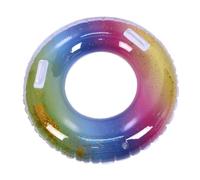 FUNOMOCYA Bouée Natation Gonflable Piscine avec Paillettes Transparente Arc Ciel Dégradé Anneau de Flottaison Sécurité pour Adultes Femme