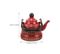 FUNOMOCYA Bouilloire Émaillée Épaisse Vintage Fonte pour Thé Café Maison Bureau Théière Décorative Rouge