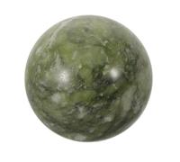 FUNOMOCYA Boule de Cristal de Jade Feng Shui Verte Polie en Pierre Naturelle pour Décoration de Bureau et Étagère, Ornement Spirituel Facile à Entretenir