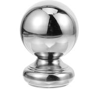 FUNOMOCYA Boules de rampe d'escalier 63 mm en acier inoxydable, design creux monobloc avec siège intégré, décor de garde-corps argenté pour escaliers et rambardes