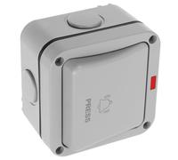 FUNOMOCYA Bouton-Poussoir Mural Étanche pour Porte de Garage Interrupteur Momentané Résistant à la Pluie Commande D’Ouvre-Portail Électrique Usage Extérieur Jardin et Salle de Bain