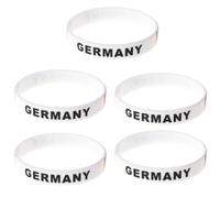 FUNOMOCYA Bracelet en Silicone Imprimé Drapeau du Pays, Confortable et Taille Unique, Lot de 5 pour Événements Sportifs et Matchs de Football