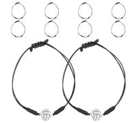 FUNOMOCYA Bracelets de Volley-Ball Tressés en Corde Ajustable Lot de 10 Pièces Bracelets Décoratifs à Breloques Sportives Présents D’Anniversaire pour Ados Accessoires pour Passionnés
