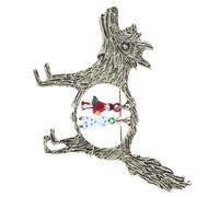 FUNOMOCYA Broche Rétro en Alliage Style Conte de Fées Loup et Chaperon Rouge, Épingle Élégante pour Chapeau et Écharpe, pour Mariage et Fête