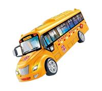 FUNOMOCYA Bus Scolaire Inertiel Lumineux et Musical, Modèle Miniature Jaune, Plastique Robuste, pour Garçon et Filles Tout-Petits Garçons, Présent pour Éveil et Amusement
