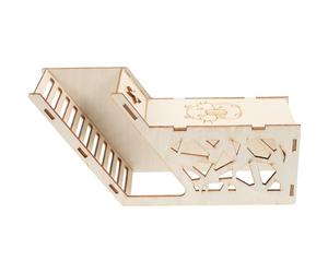 FUNOMOCYA Cachette pour Cochon d'Inde et Écureuil en Bois avec Rampe, Abri Confortable et Design Unique pour Petits Animaux Explorateurs