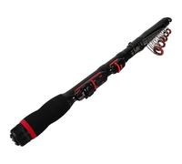 FUNOMOCYA Canne à Télescopique Portable Noire avec Poignée Ergonomique pour Amateurs de Mer et Rivière et Facile à Transporter