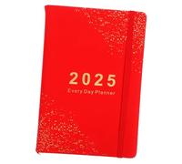 FUNOMOCYA Carnet Agenda Rouge Jours Planificateur Quotidien Portable pour Bureau et Maison Lisse Facile à Écrire pour Voyageurs et Étudiants