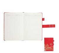 FUNOMOCYA Carnet Organisateur Chinois avec Fermeture Planificateur Horaire Multifonction Bloc-notes Enregistrement Rouge Journal Rétro Épais pour Bureau et Étude