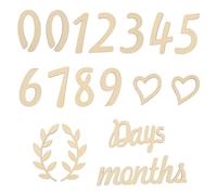 FUNOMOCYA Cartes Étapes pour -Né en Bois 17 Pièces Cartes de Croissance Mensuelles Chiffres et Mots « Jours Mois Années » Accessoires Photo Bébé pour Anniversaire et Suivi Croissance