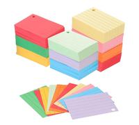 FUNOMOCYA Cartes Index Colorées Lignées pour Vocabulaire Fiches Études Multicolores Portables pour Révision Anglais École Bureau